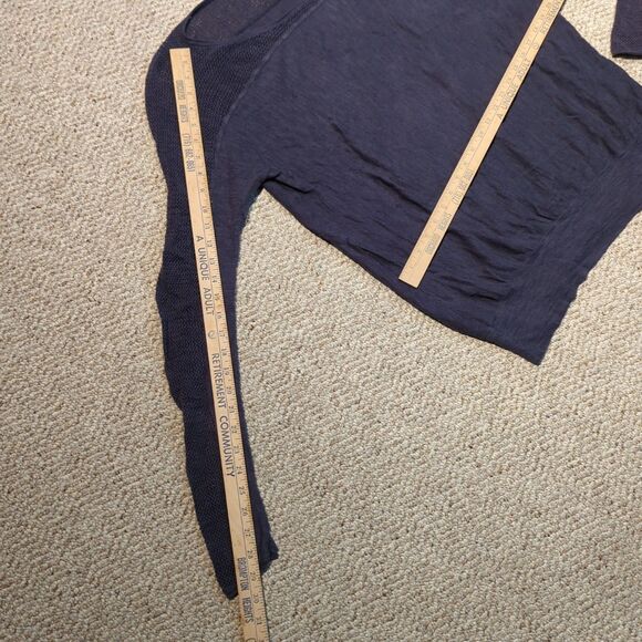 Athleta Carrillo Sweater Womens XL Gray Pointelle Linen Blend Lightweight Beachy - Picture 3 of 7